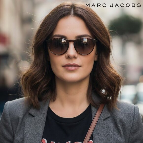 Marc Jacobs MARC Women's 204/S Silver Havana KRZHA Sunglasses 47-21-140 - Picture 1 of 14